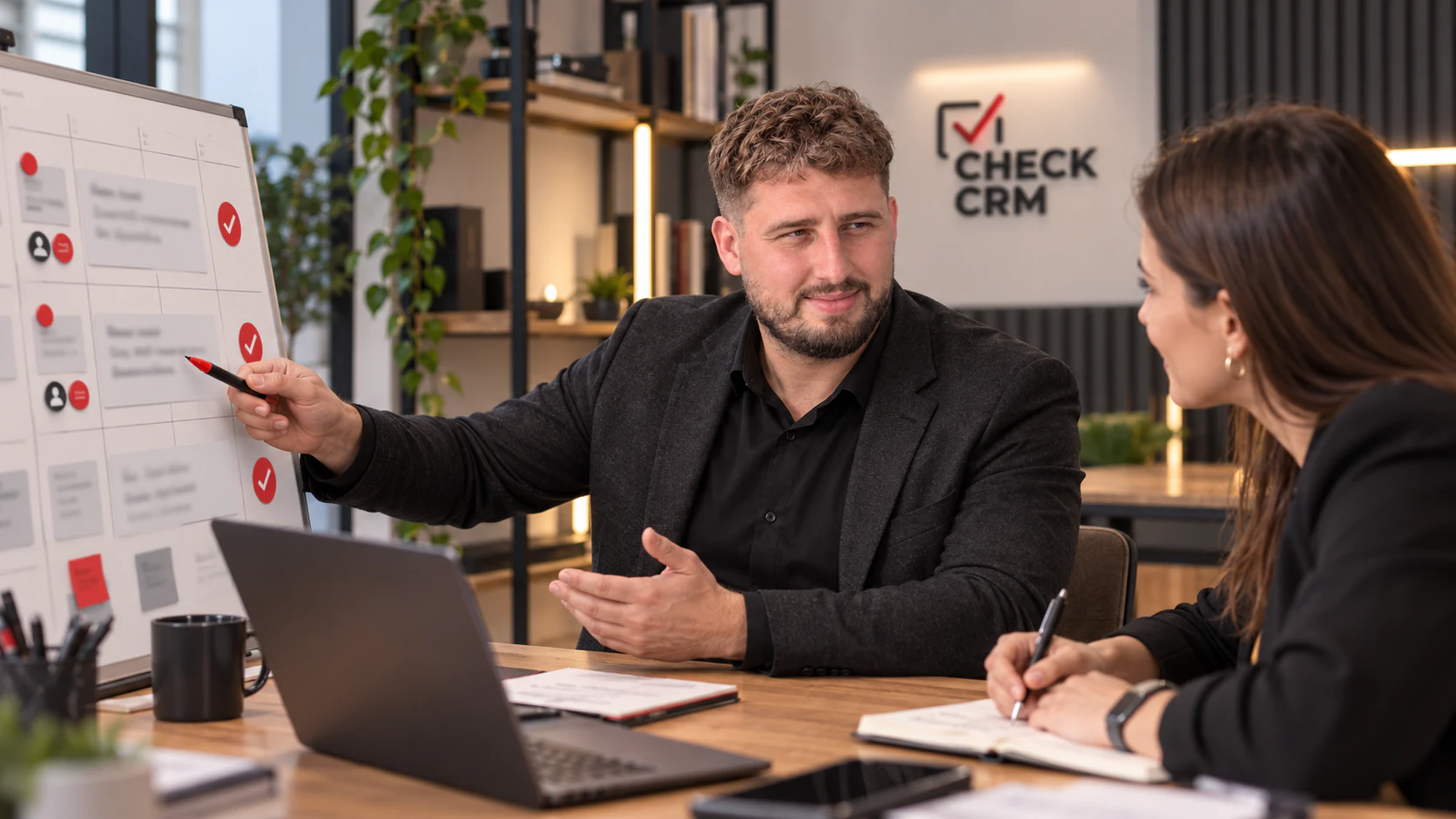 Руководитель и CRM-специалист обсуждают границы сопровождения и результат месяца