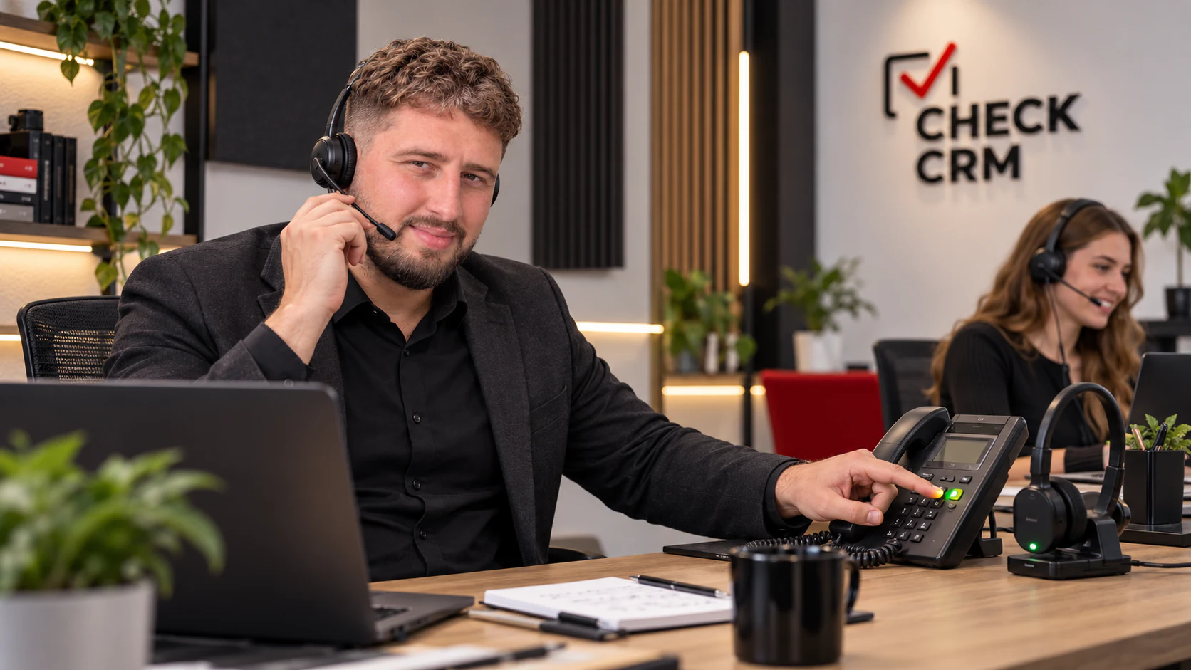 Команда проводит тестовые звонки и проверяет карточки amoCRM