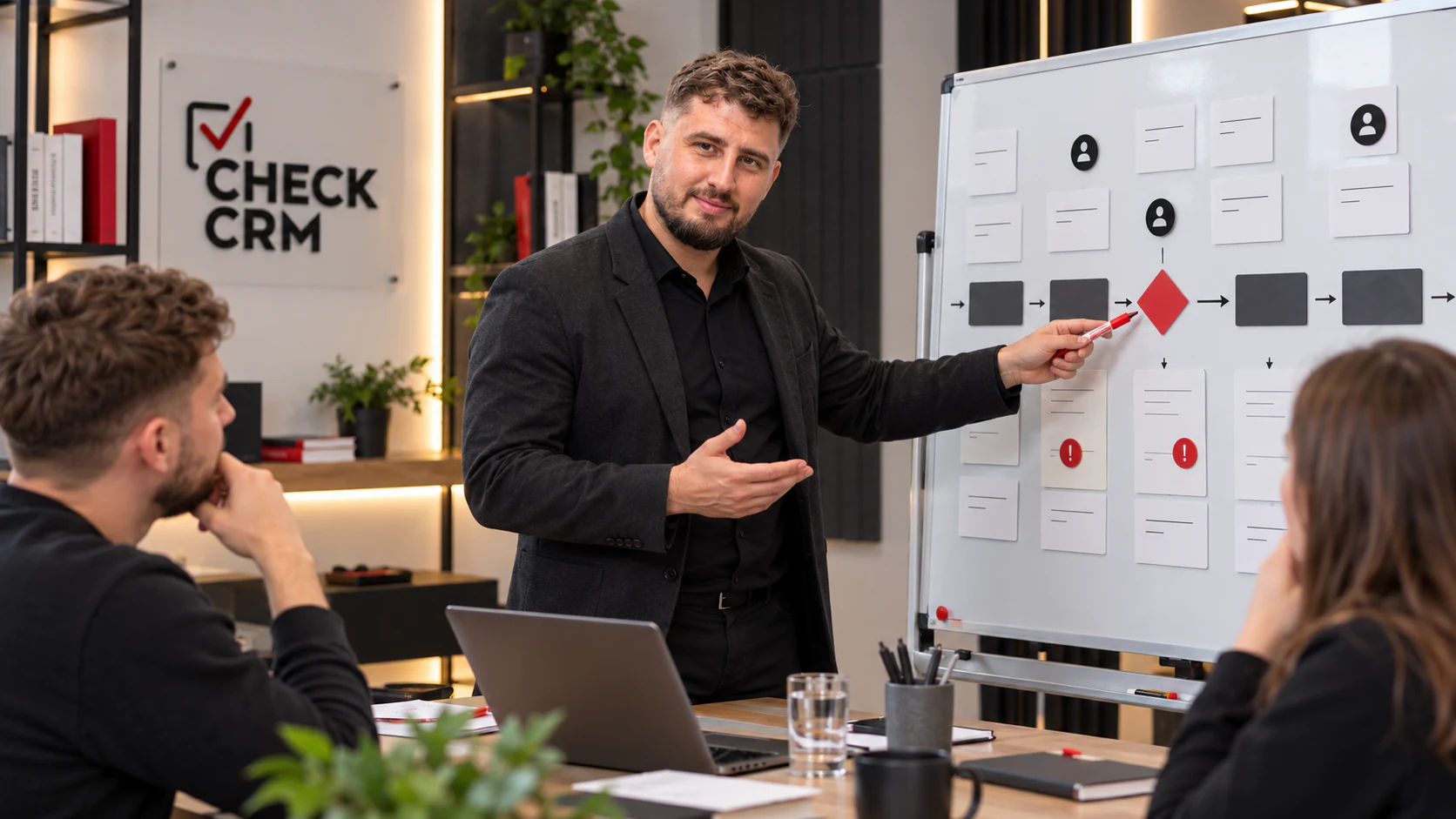 Руководитель и CRM-специалист согласуют процесс и приёмочные тесты в техническом задании